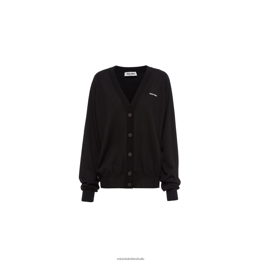 IE Miu MiuReady To Wear Cashmere And Silk Cardigan Black XJN62J772