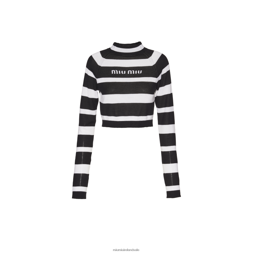 IE Miu MiuReady To Wear Cashmere And Silk Turtleneck Sweater Black/White XJN62J763