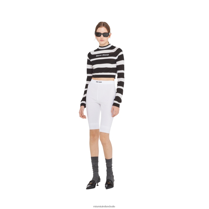IE Miu MiuReady To Wear Cashmere And Silk Turtleneck Sweater Black/White XJN62J763