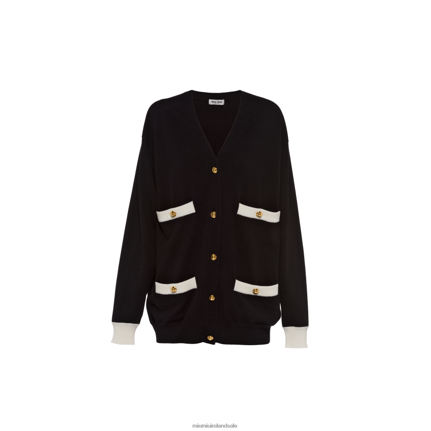 IE Miu MiuReady To Wear Cashmere Cardigan Black XJN62J771