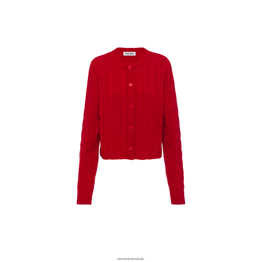 IE Miu MiuReady To Wear Cashmere Cardigan Red XJN62J811