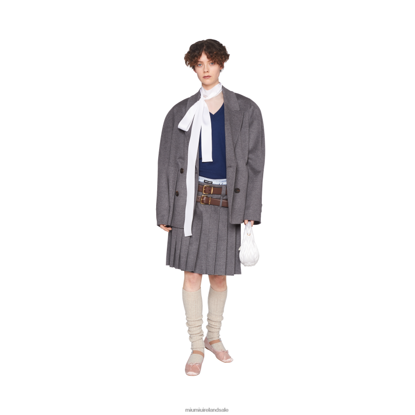 IE Miu MiuReady To Wear Cashmere Sweater With Logo Cobalt Blue XJN62J800