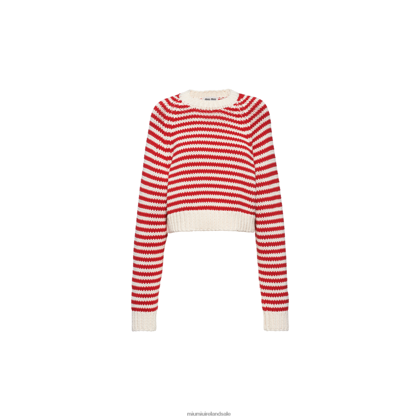 IE Miu MiuReady To Wear Cotton And Cashmere Sweater Red XJN62J732