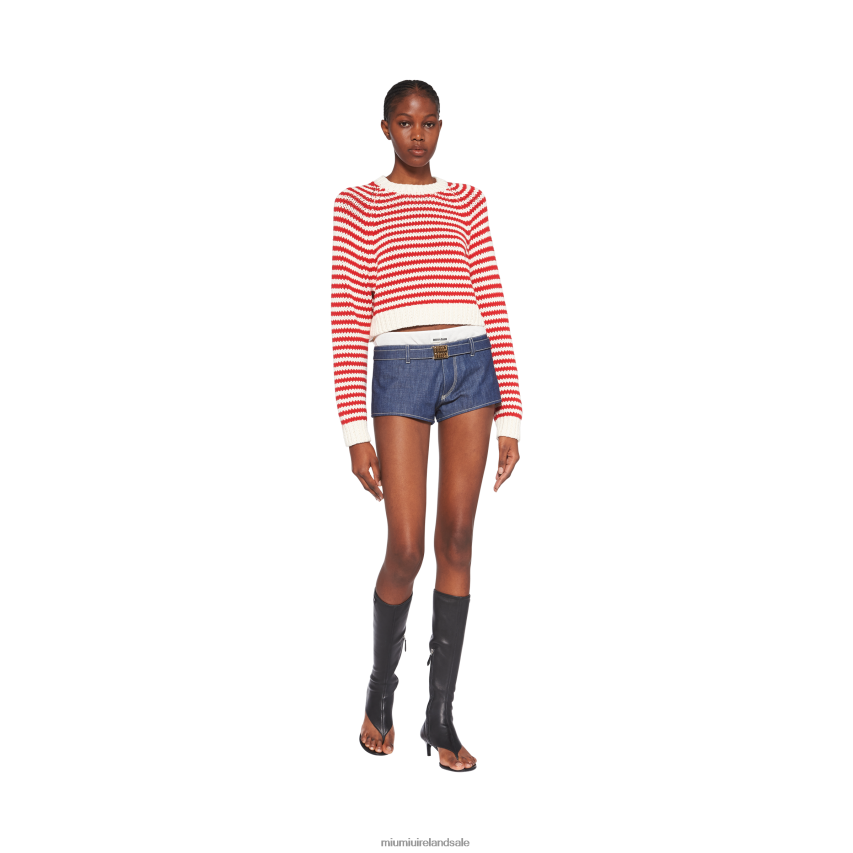 IE Miu MiuReady To Wear Cotton And Cashmere Sweater Red XJN62J732