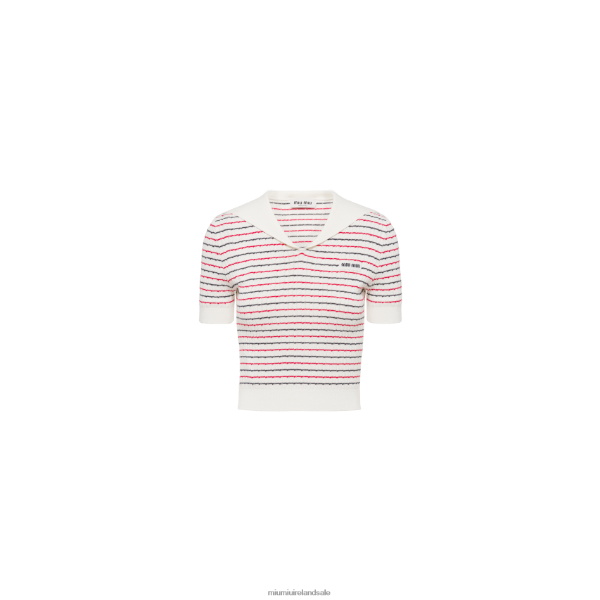 IE Miu MiuReady To Wear Cotton Sweater White XJN62J830