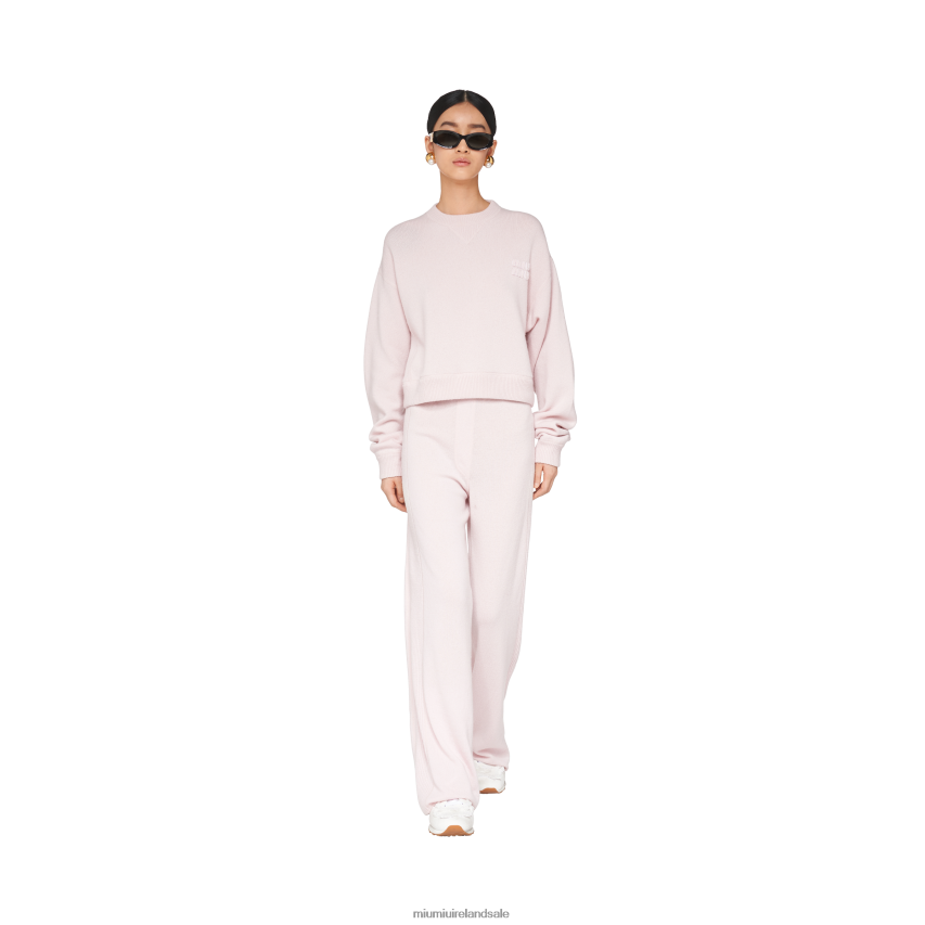 IE Miu MiuReady To Wear Oversized Wool And Cashmere Sweater Alabaster Pink XJN62J822