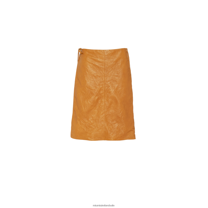 IE Miu MiuReady To Wear Nappa Leather Skirt Natural XJN62J562