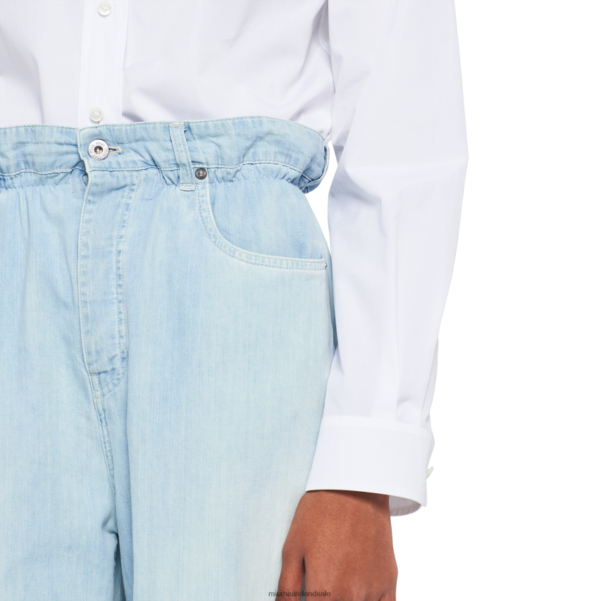 IE Miu MiuReady To Wear Chambray Denim Pants Sapphire Blue XJN62J1005