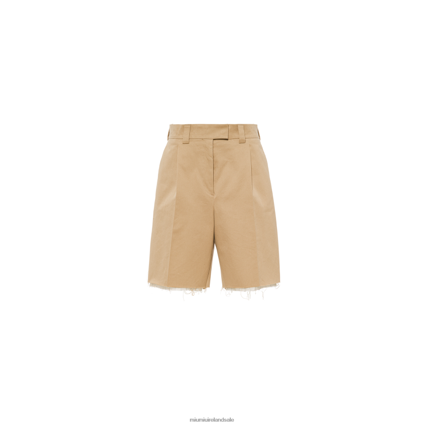 IE Miu MiuReady To Wear Chino Bermudas With Embroidered Logo Cord XJN62J1010