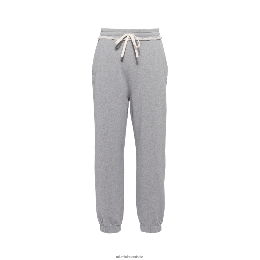 IE Miu MiuReady To Wear Cotton Fleece Joggers Grey XJN62J951