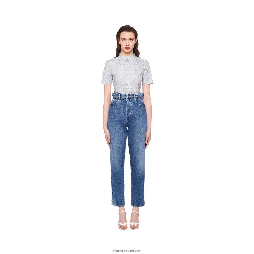 IE Miu MiuReady To Wear Denim Jeans Sapphire Blue XJN62J1015