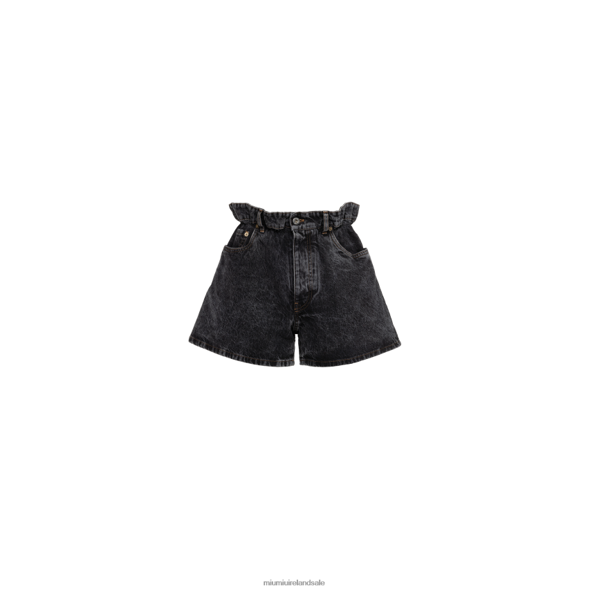 IE Miu MiuReady To Wear Denim Shorts Black XJN62J1016