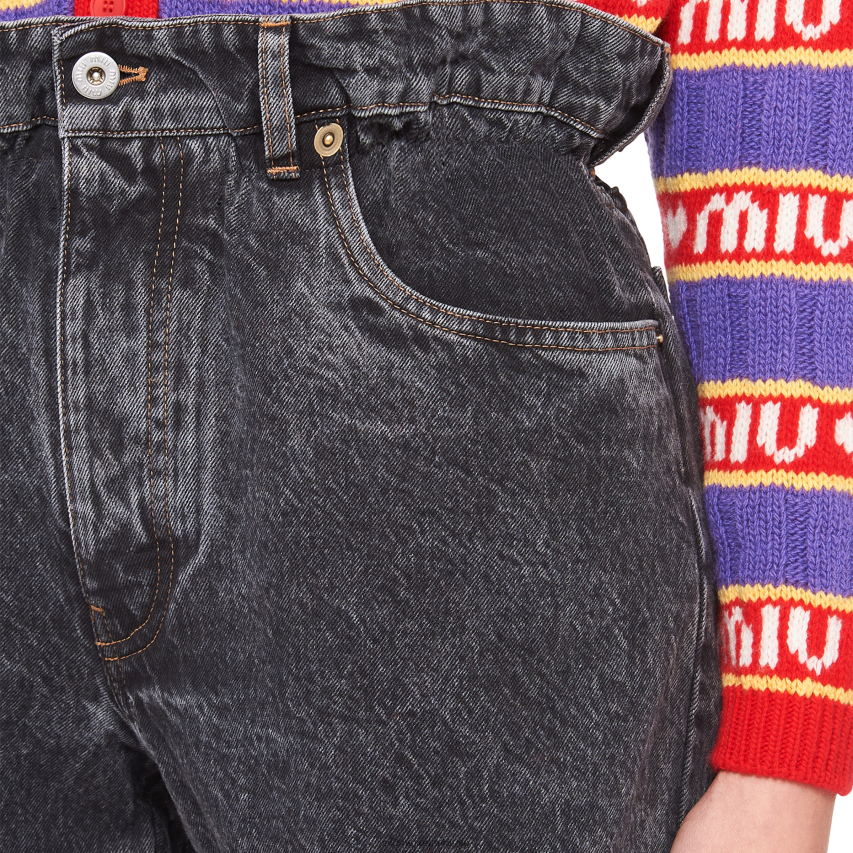 IE Miu MiuReady To Wear Denim Shorts Black XJN62J1016