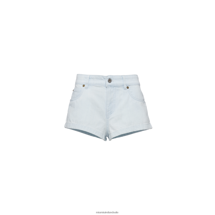 IE Miu MiuReady To Wear Denim Shorts Light Blue XJN62J965