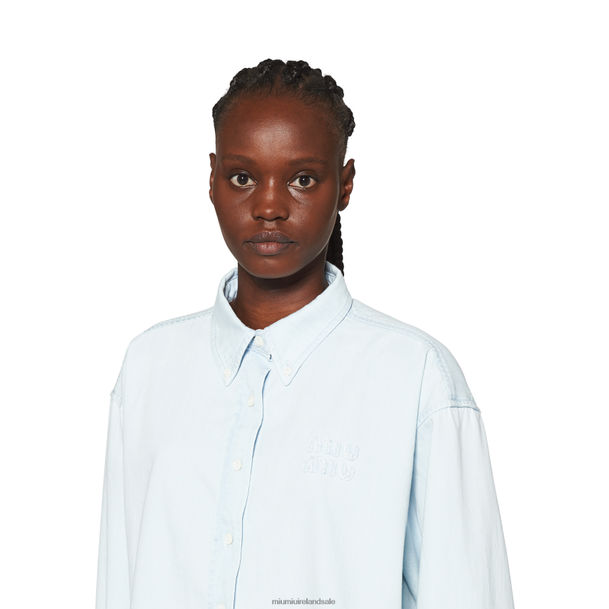 IE Miu MiuReady To Wear Denim Shorts Light Blue XJN62J965