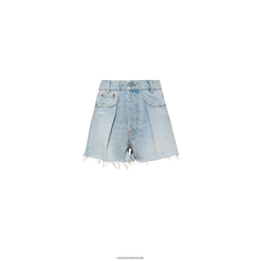 IE Miu MiuReady To Wear Denim Shorts Light Blue XJN62J996