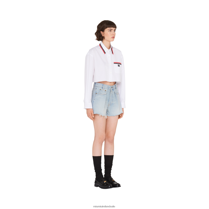 IE Miu MiuReady To Wear Denim Shorts Light Blue XJN62J996