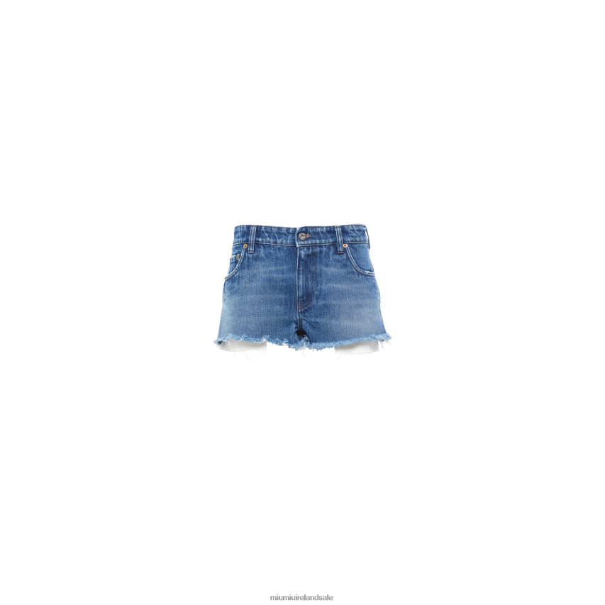 IE Miu MiuReady To Wear Denim Shorts Navy XJN62J1012
