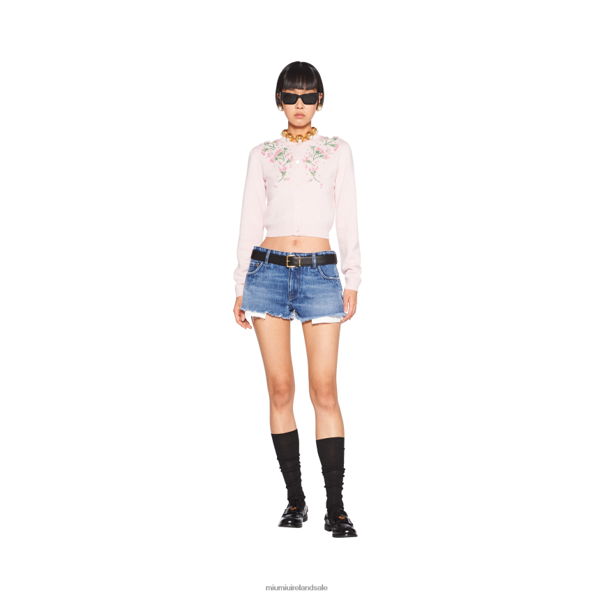IE Miu MiuReady To Wear Denim Shorts Navy XJN62J1012