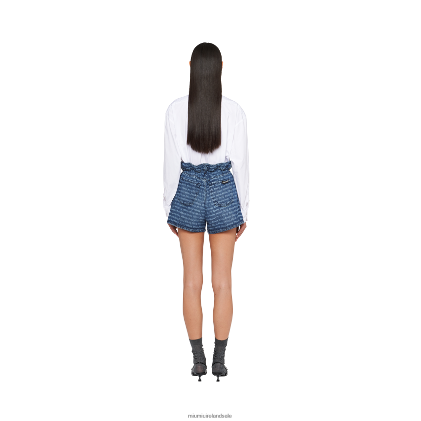 IE Miu MiuReady To Wear Denim Shorts Navy XJN62J948