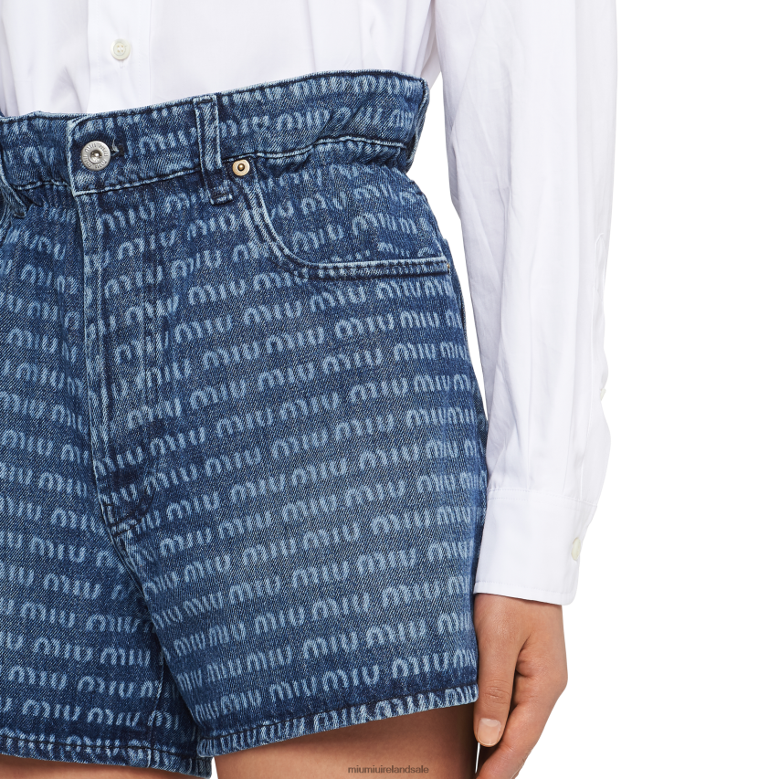 IE Miu MiuReady To Wear Denim Shorts Navy XJN62J948