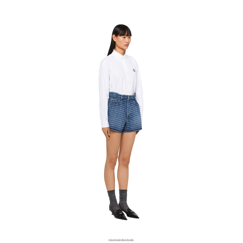 IE Miu MiuReady To Wear Denim Shorts Navy XJN62J948