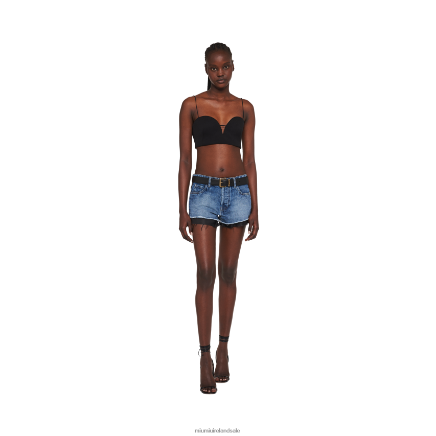 IE Miu MiuReady To Wear Denim Shorts Navy XJN62J971