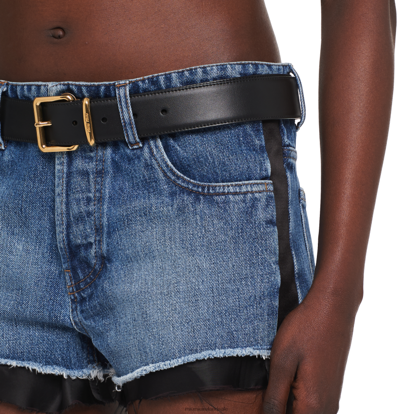 IE Miu MiuReady To Wear Denim Shorts Navy XJN62J971