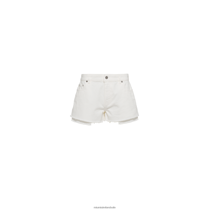 IE Miu MiuReady To Wear Denim Shorts White XJN62J1003
