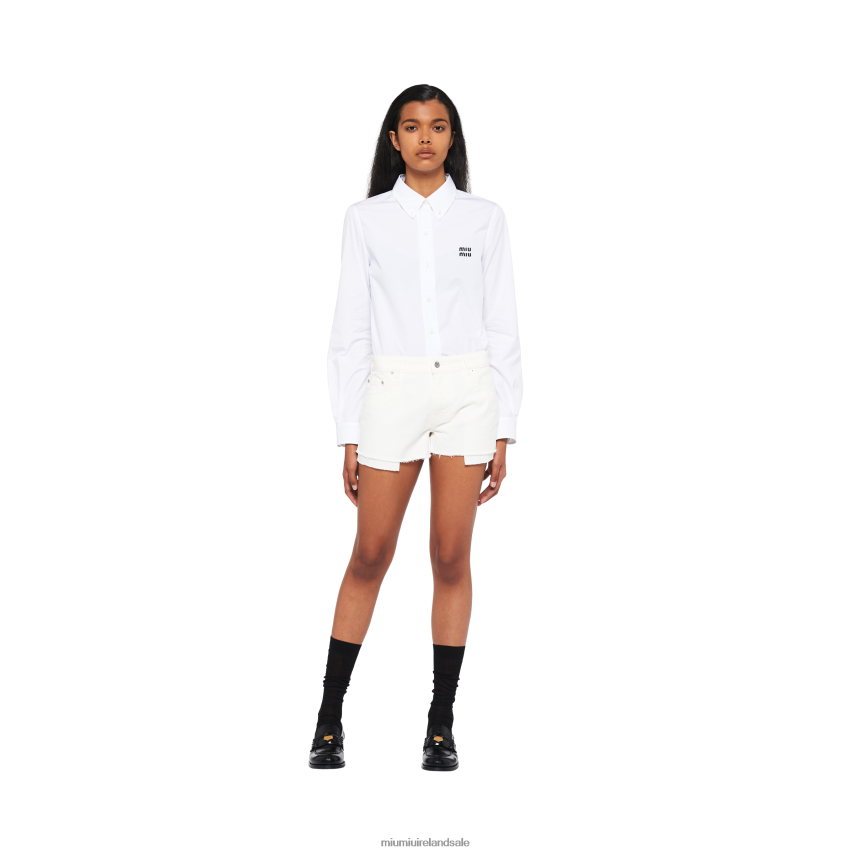 IE Miu MiuReady To Wear Denim Shorts White XJN62J1003