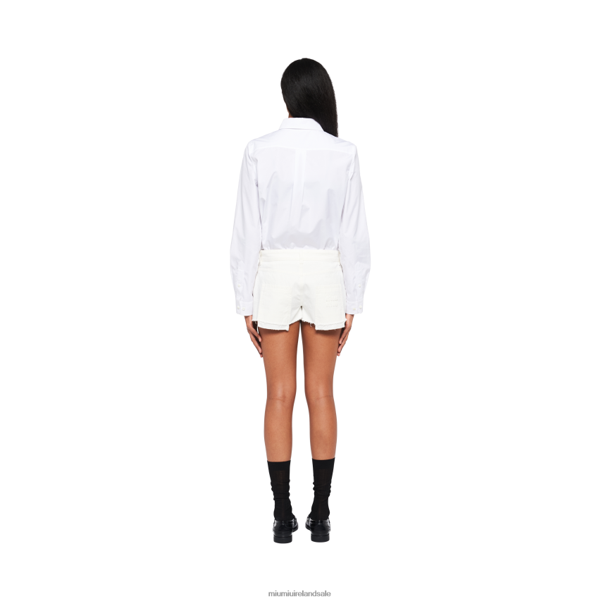 IE Miu MiuReady To Wear Denim Shorts White XJN62J1003