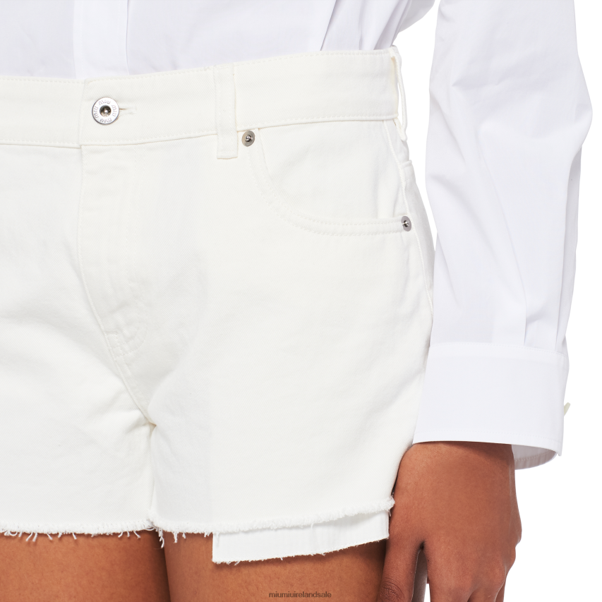 IE Miu MiuReady To Wear Denim Shorts White XJN62J1003
