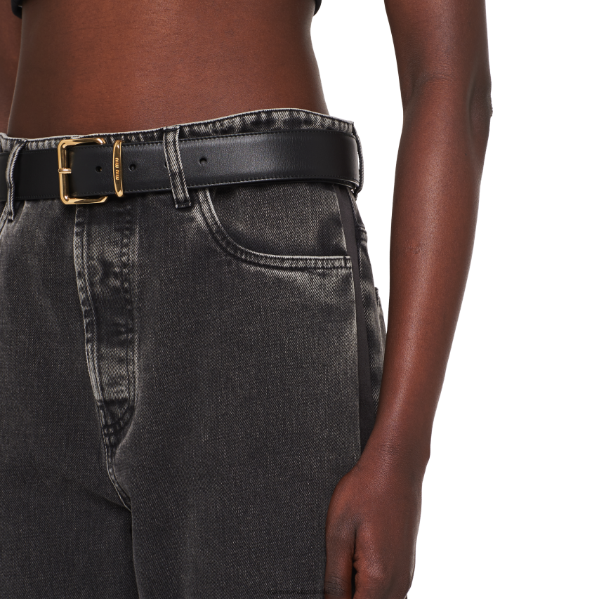 IE Miu MiuReady To Wear Five-pocket Denim Jeans Black XJN62J972