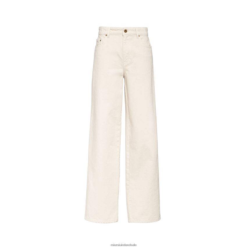 IE Miu MiuReady To Wear Five-pocket Denim Jeans Ecru XJN62J935