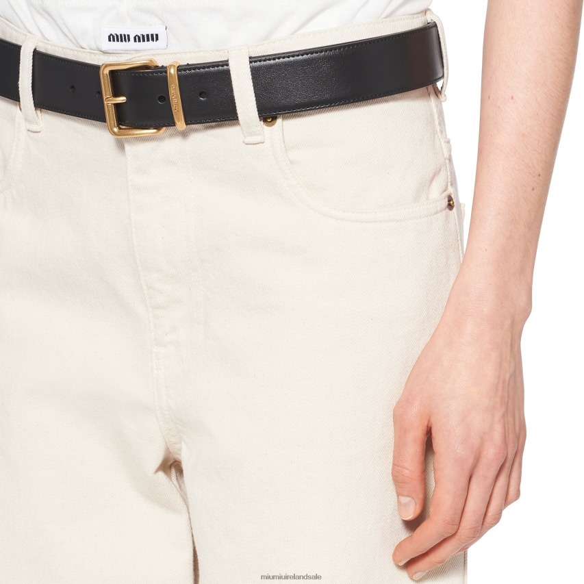 IE Miu MiuReady To Wear Five-pocket Denim Jeans Ecru XJN62J935