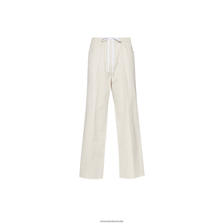 IE Miu MiuReady To Wear Gabardine Pants Limestone XJN62J956