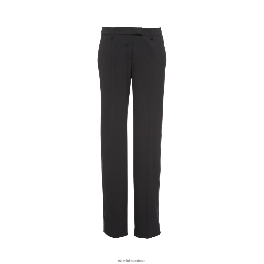 IE Miu MiuReady To Wear Grain De Poudre Pants Black XJN62J1000