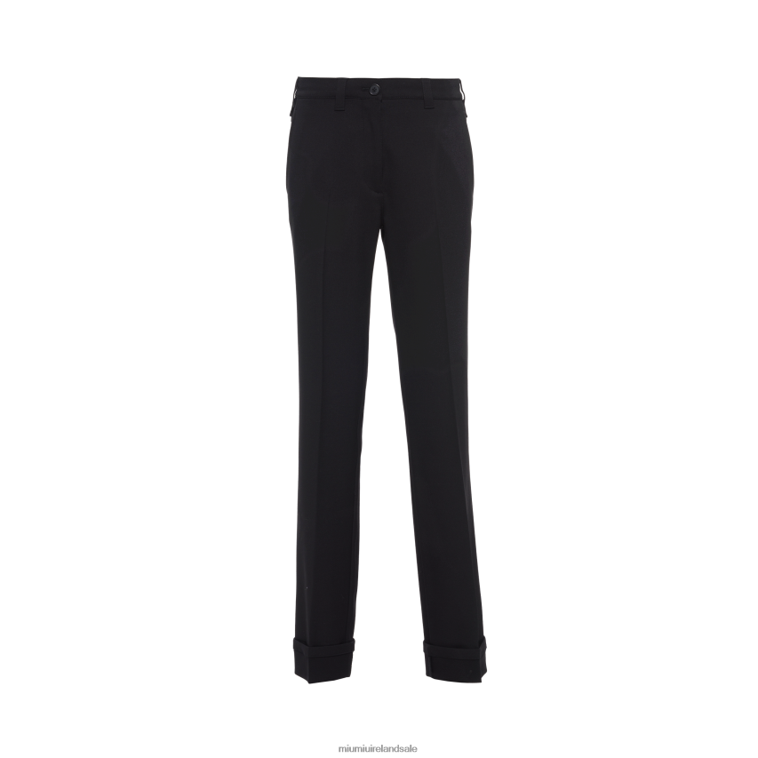 IE Miu MiuReady To Wear Grain De Poudre Pants Black XJN62J975