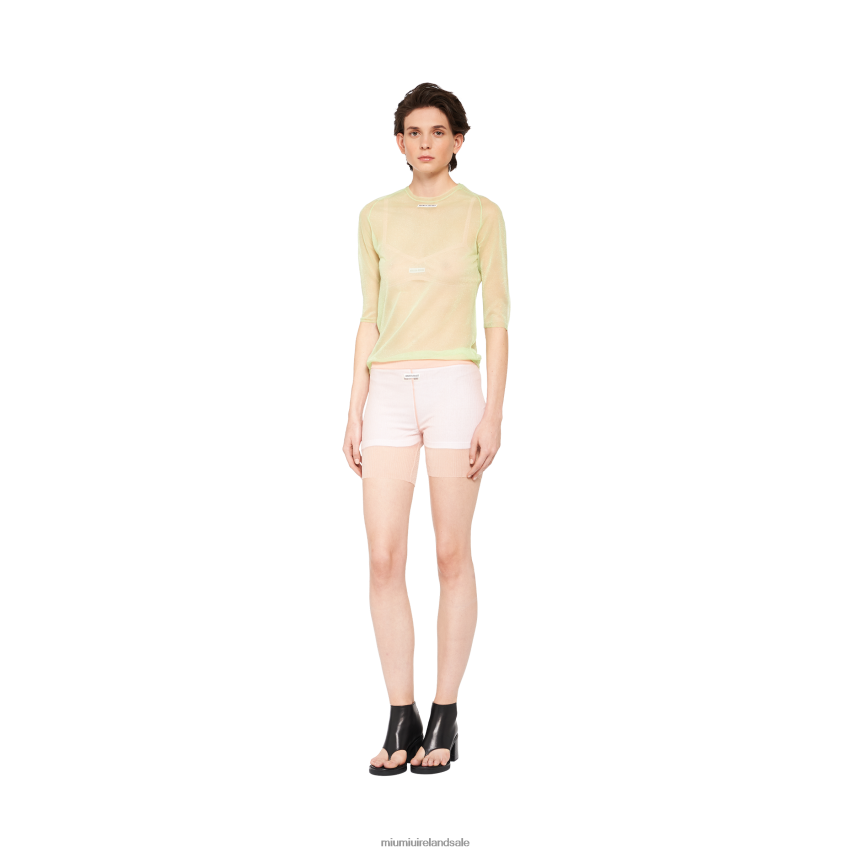 IE Miu MiuReady To Wear Nylon Shorts Apricot XJN62J1024