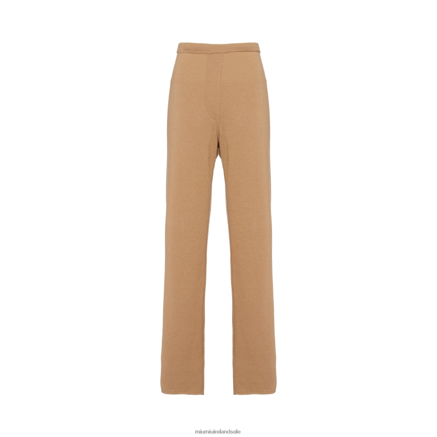 IE Miu MiuReady To Wear Pants Camel Brown XJN62J826