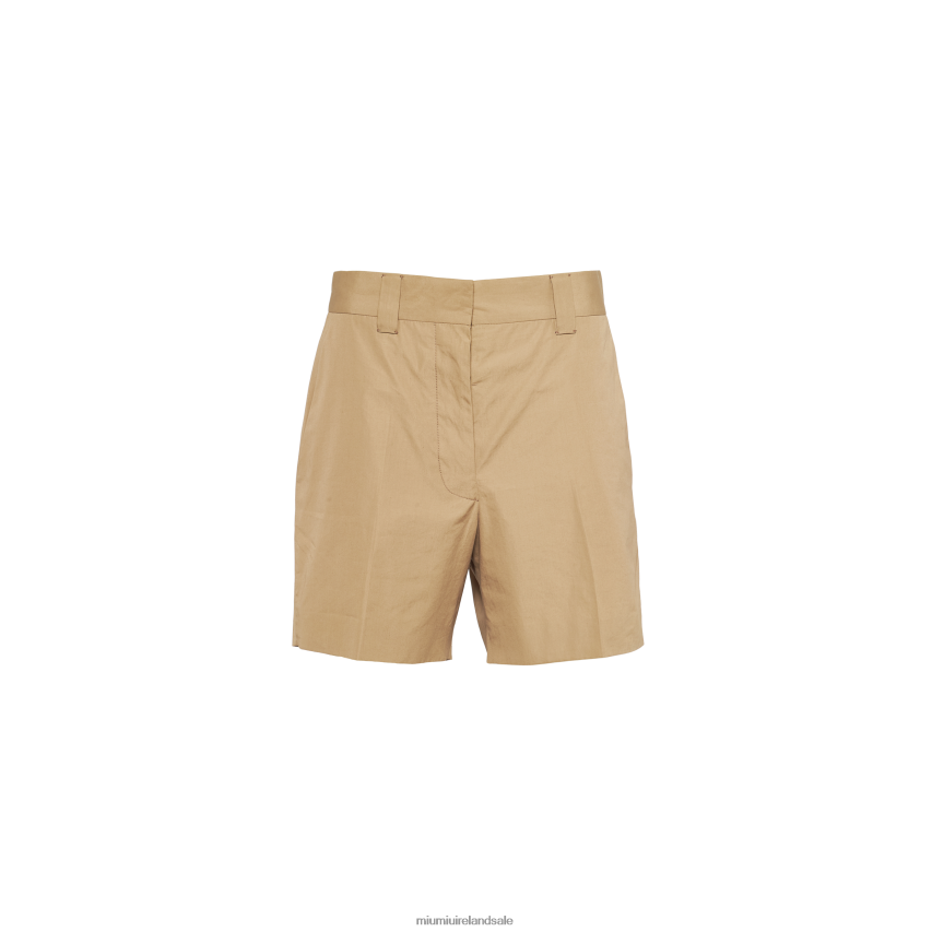 IE Miu MiuReady To Wear Poplin Bermudas Clay Grey XJN62J943