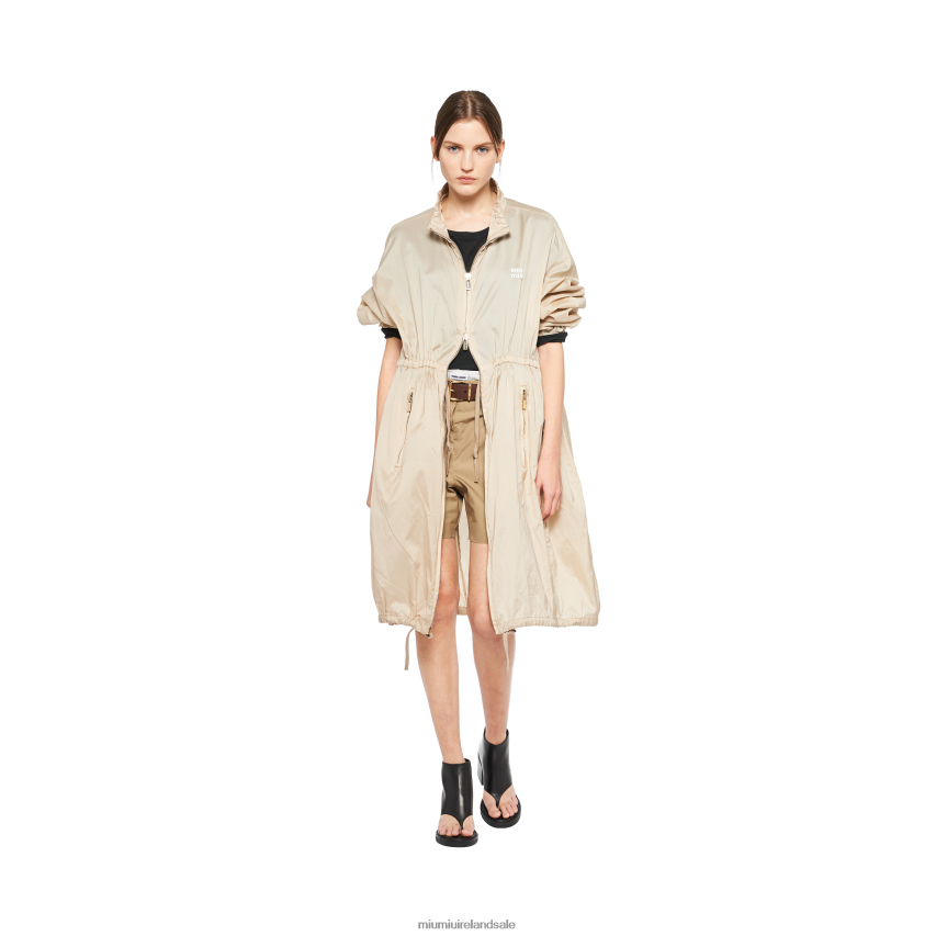 IE Miu MiuReady To Wear Poplin Bermudas Clay Grey XJN62J943