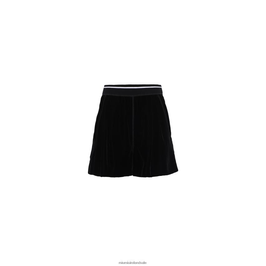IE Miu MiuReady To Wear Velvet Bermuda Shorts Black XJN62J987