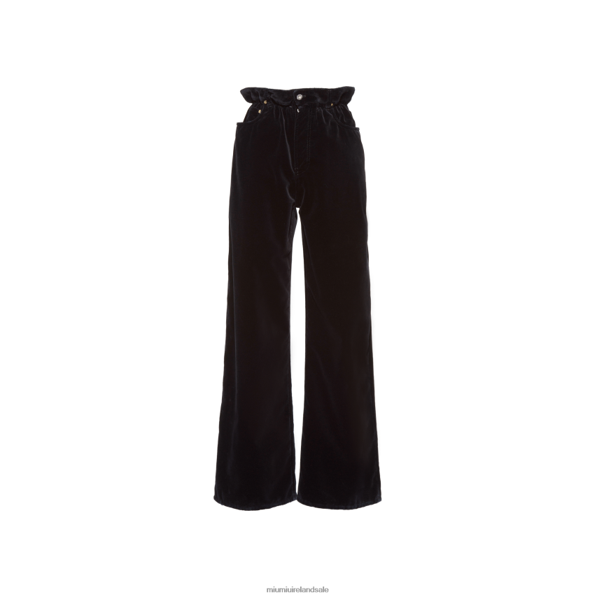 IE Miu MiuReady To Wear Velvet Pants Black XJN62J1014