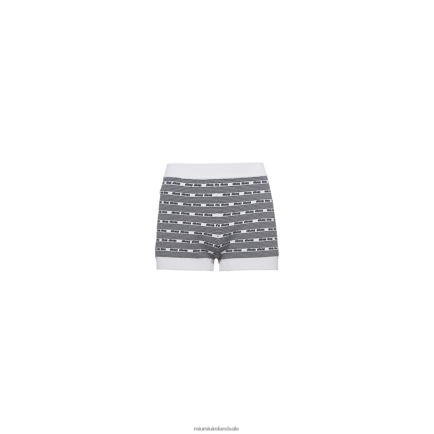 IE Miu MiuReady To Wear Viscose Shorts White/Black XJN62J744