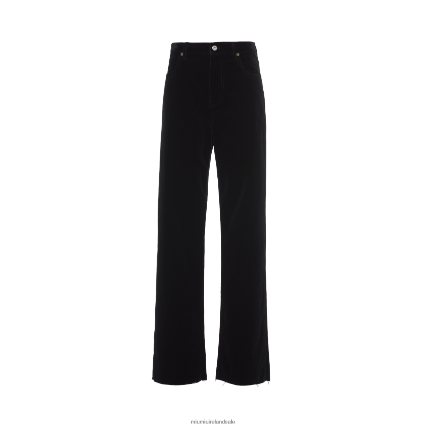 IE Miu MiuReady To Wear Washed Velvet Pants Black XJN62J984