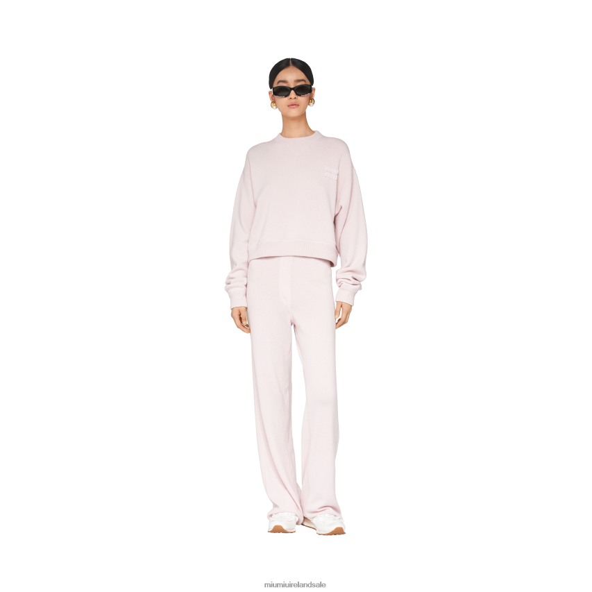 IE Miu MiuReady To Wear Wool And Cashmere Pants Alabaster Pink XJN62J827