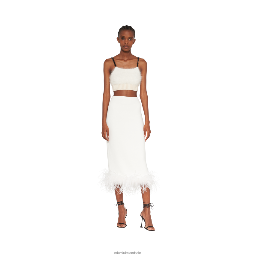 IE Miu MiuReady To Wear Angora And Silk Crop Top White XJN62J628