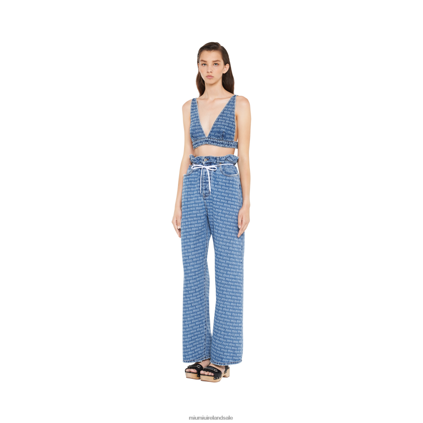 IE Miu MiuReady To Wear Denim Bralette Top Sapphire Blue XJN62J669
