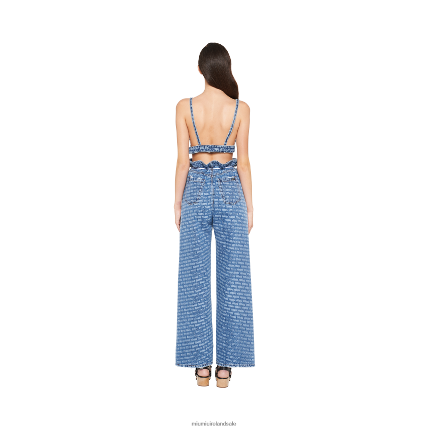 IE Miu MiuReady To Wear Denim Bralette Top Sapphire Blue XJN62J669